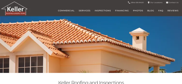 Screenshot Keller Roofing and Inspections