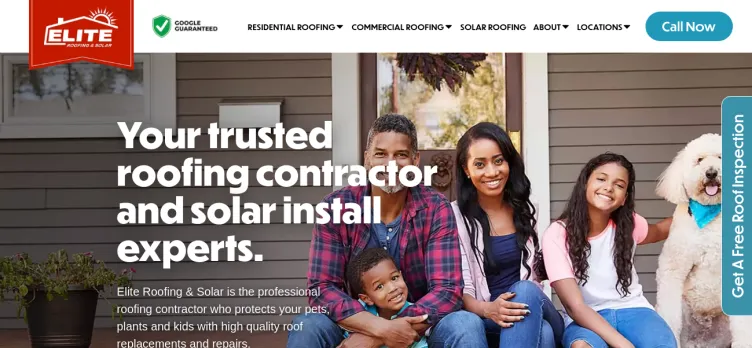 Screenshot Elite Roofing & Solar