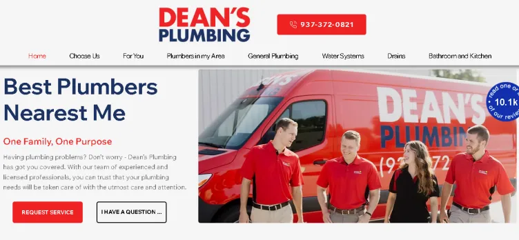 Screenshot Dean's Plumbing