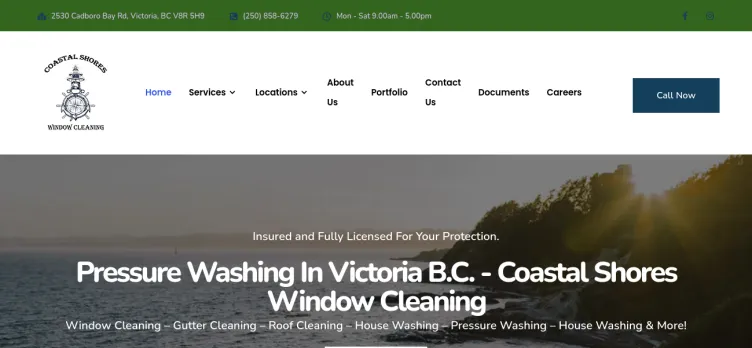 Screenshot Coastal Shores Window Cleaning