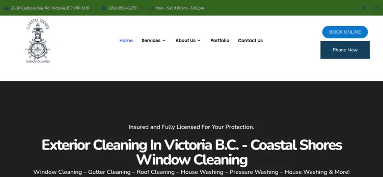 Screenshot Coastal Shores Window Cleaning