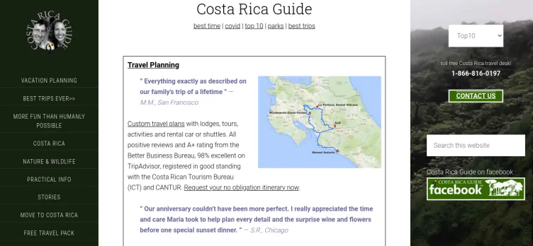 Screenshot Costa Rica Guide, Pacific Trade Winds