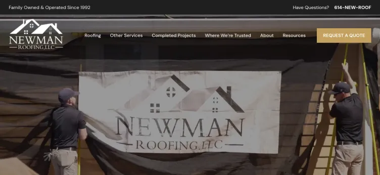 Screenshot Newman Roofing