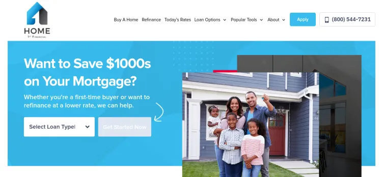 Screenshot Home1st Financial