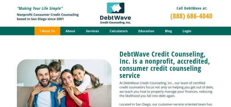 Screenshot DebtWave Credit Counseling