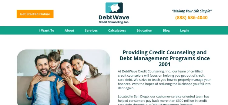 Screenshot DebtWave Credit Counseling