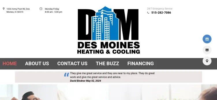 Screenshot Des Moines Heating and Cooling