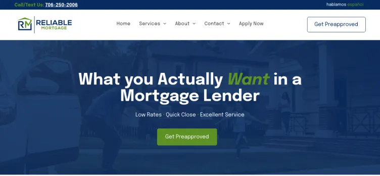 Screenshot Reliable Mortgage Broker