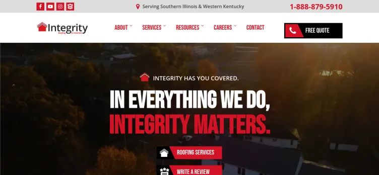 Screenshot Integrity Roofing & Exteriors