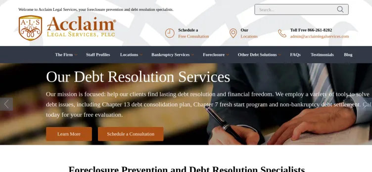 Screenshot Acclaim Legal Services