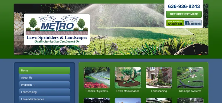Screenshot Metro Lawn Sprinkler Systems