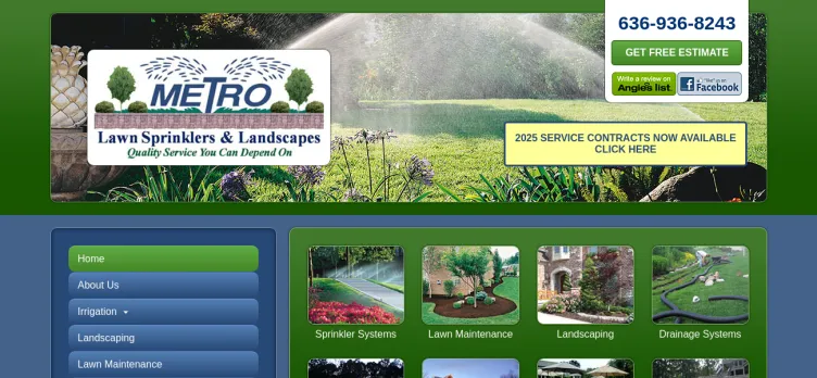 Screenshot Metro Lawn Sprinkler Systems