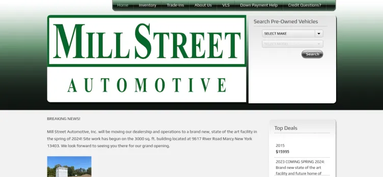 Screenshot Mill Street Automotive