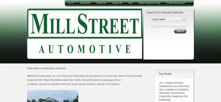 Screenshot Mill Street Automotive