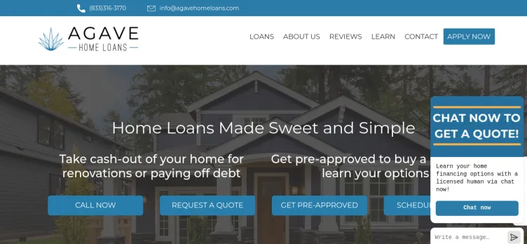 Screenshot Agave Home Loans