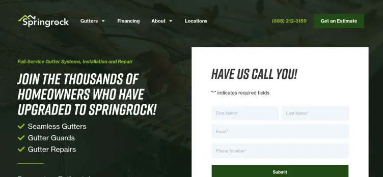 Screenshot Springrock Gutters