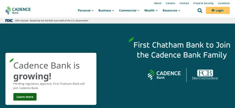 Screenshot Cadence Bank