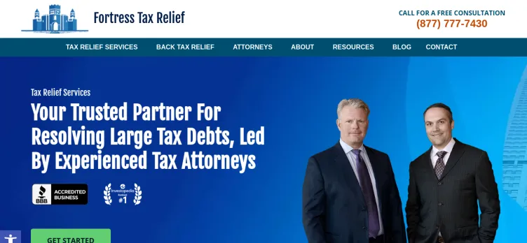 Screenshot Fortress Tax Relief