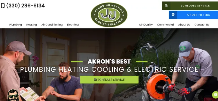 Screenshot J&J Plumbing, Heating, Cooling, & Electric