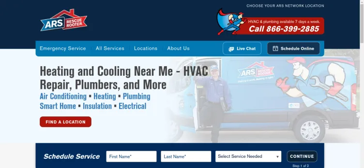 Screenshot Aksarben / ARS Heating, Air Conditioning & Plumbing