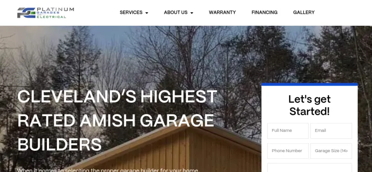 Screenshot Platinum Garages & Electrical