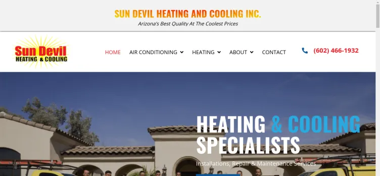 Screenshot Sun Devil Heating and Cooling