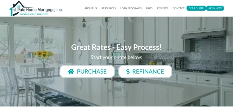 Screenshot 1st Rate Home Mortgage