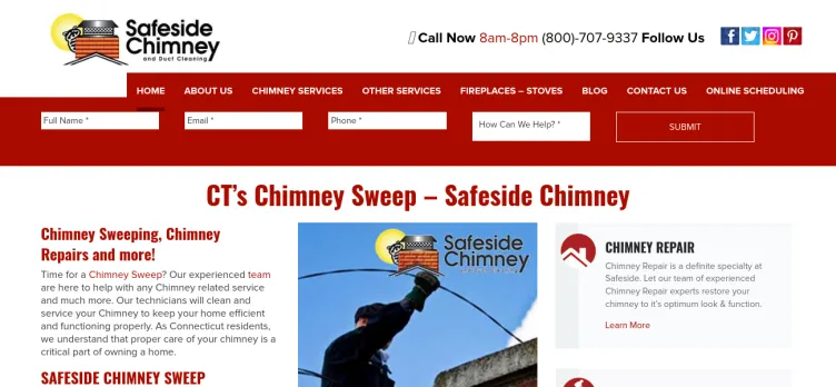 Screenshot Safeside Chimney & Duct Cleaning
