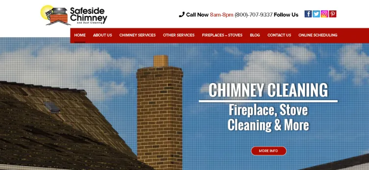 Screenshot Safeside Chimney & Duct Cleaning