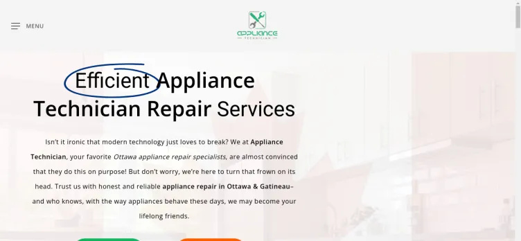 Screenshot Appliance Technician
