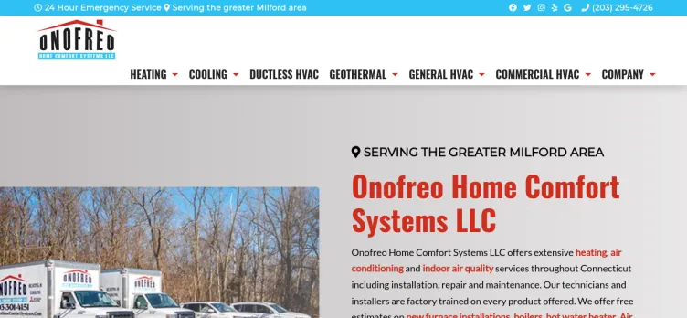 Screenshot Onofreo Home Comfort Systems
