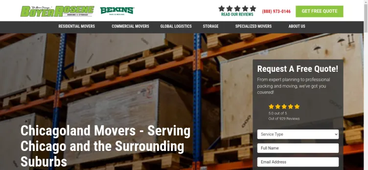 Screenshot Boyer-Rosene Moving & Storage