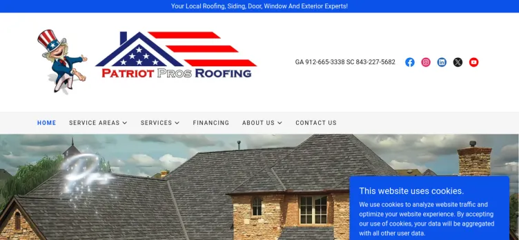 Screenshot Patriot Pros Roofing
