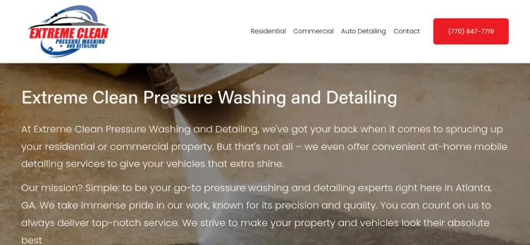 Screenshot Extreme Clean Pressure Washing & Detailing