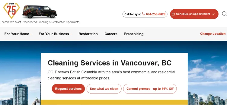 Screenshot COIT Cleaning and Restoration of Vancouver