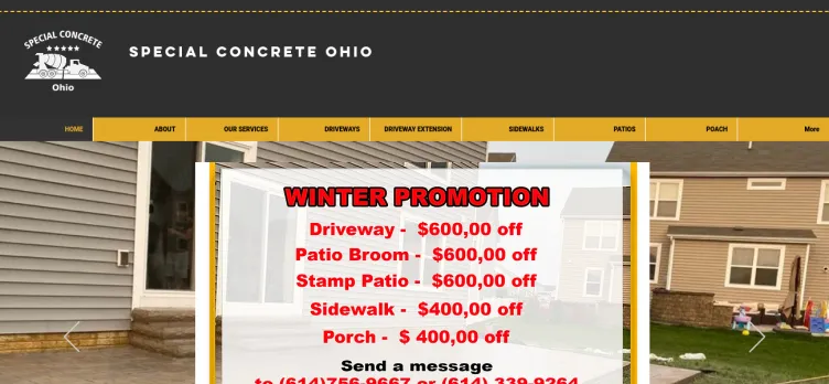 Screenshot Special Concrete Ohio