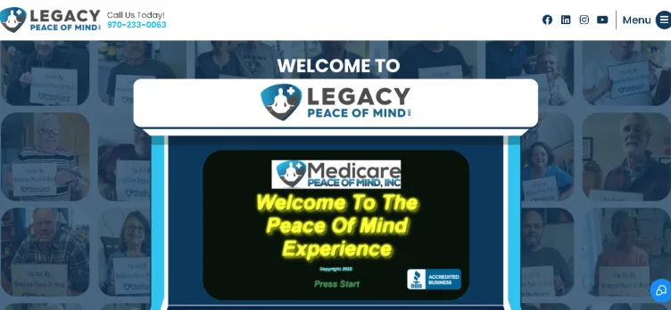 Screenshot Medicare Peace of Mind