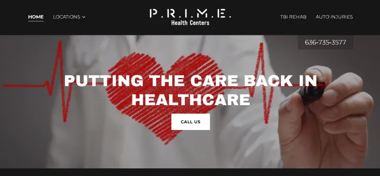 Screenshot P.R.I.M.E. Health Centers