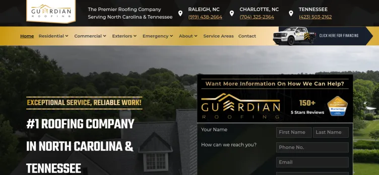 Screenshot Guardian Roofing Of North Carolina