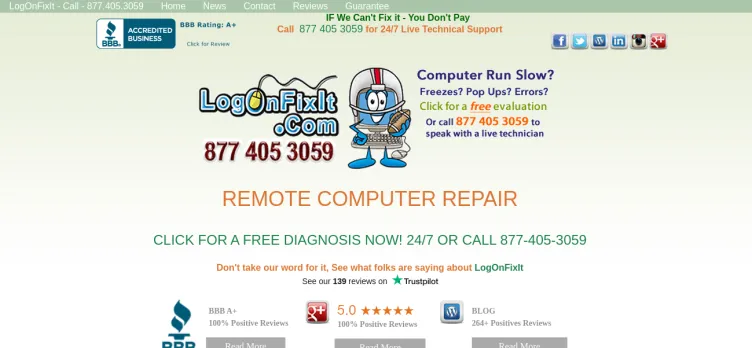 Screenshot LogOnFixIt.Com