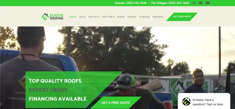 Screenshot Eustis Roofing Company