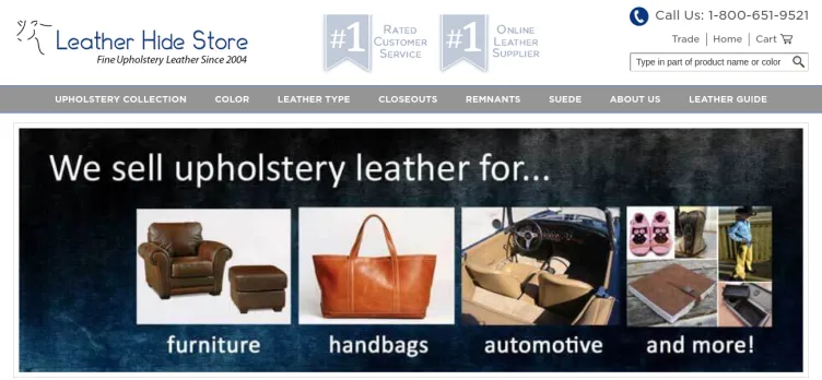 Screenshot Leather Hide Store