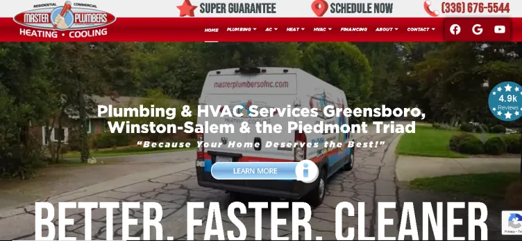 Screenshot Master Plumbers Heating & Cooling