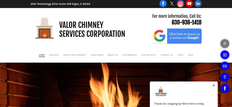 Screenshot Valor Chimney & Fireplace Services