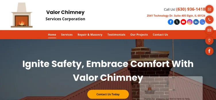 Screenshot Valor Chimney & Fireplace Services