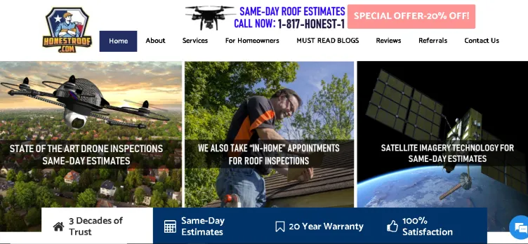 Screenshot Honestroof.com