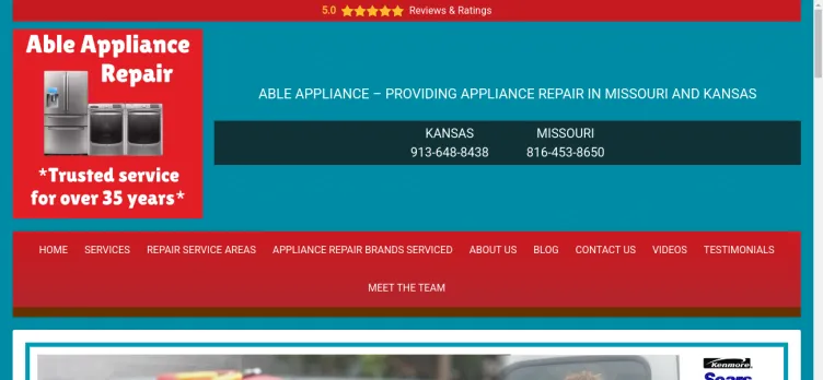 Screenshot Able Appliance Repair