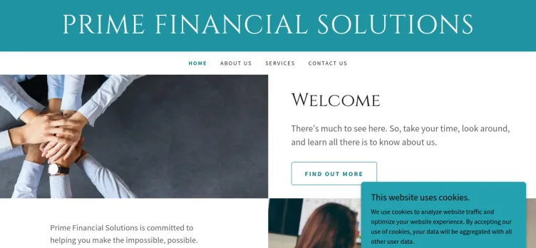 Screenshot Prime Financial Solutions Group