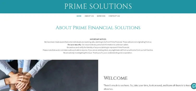 Screenshot Prime Financial Solutions Group