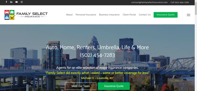 Screenshot Family Select Insurance